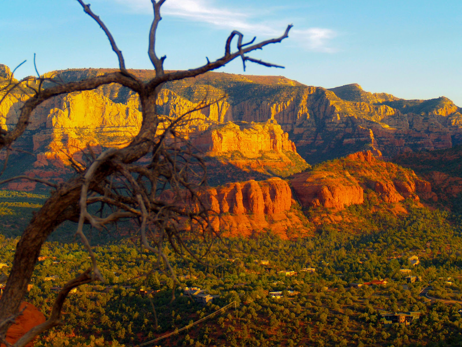 Evening light on Sedona's red rocks in fall, with short days making early starts worthwhile